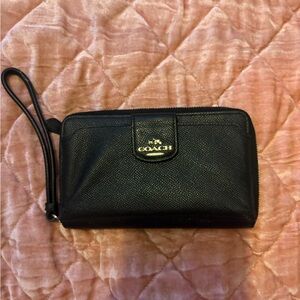 Coach Black Textured Wristlet